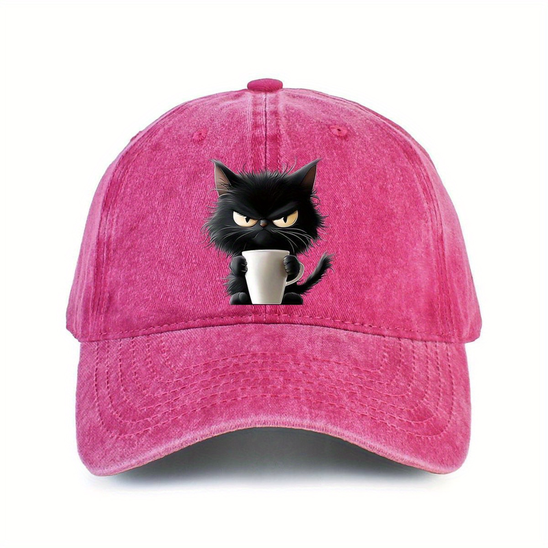 Cute Cat Printed Baseball Cap Is A Must-have For Daily Leisure, Outdoor Travel, And Sun Shading_voghion.com