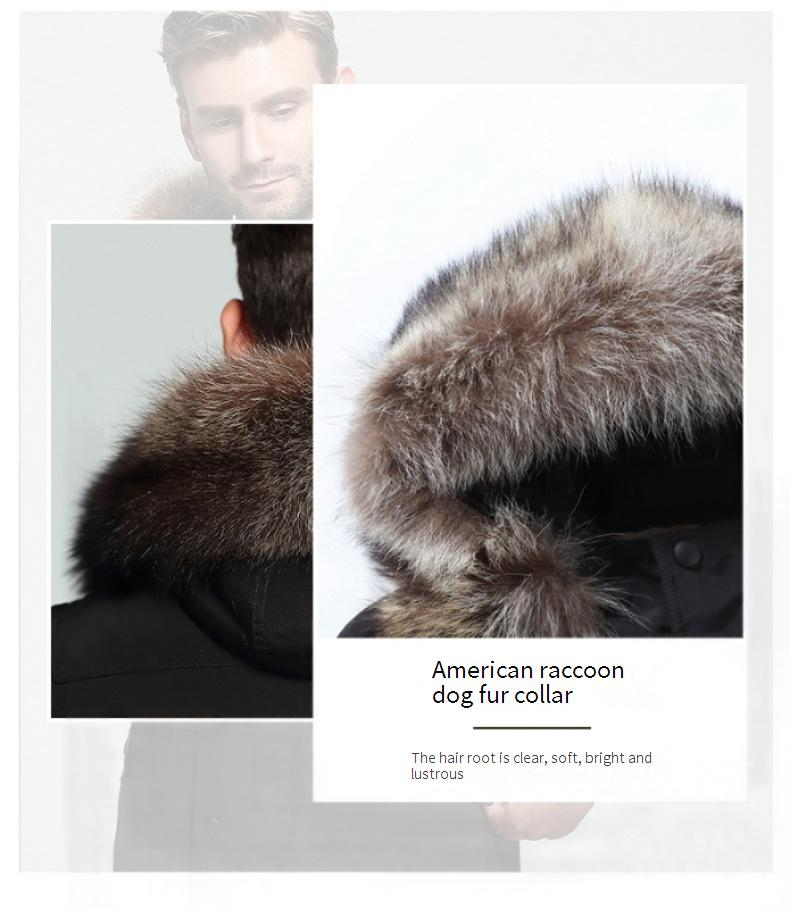 Parka invernale da uomo con fodera in pelliccia di visone staccabile – Giacca impermeabile in piumino d'oca per freddo estremo (-30°C), cappotto oversize con cappuccio e multitasche_voghion.com