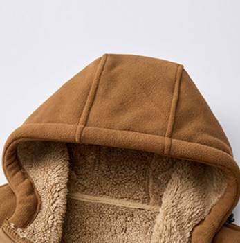 Schwere Fleecejacke für Herren – Wintermantel mit Sherpa-Futter und Kapuze und Reißverschluss zum Skifahren und Camping (Schwarz/Marineblau/Karamell/Oliv, Größen M–5XL)_voghion.com