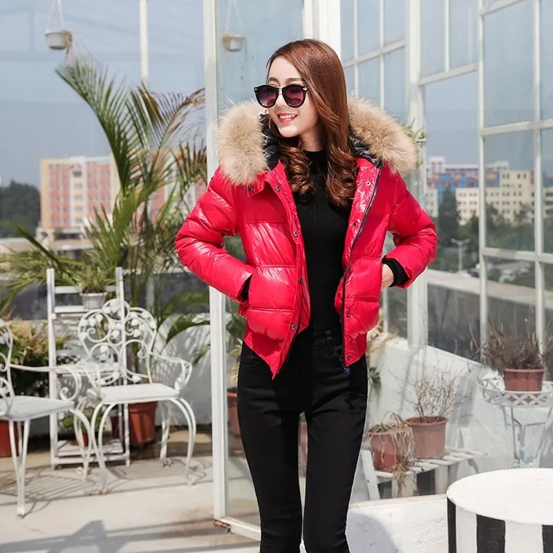 Manteau court matelassé à capuche pour femme avec bordure en fausse fourrure - Veste d'hiver légère, chaude et élégante, coupe standard, fermeture éclair, extérieur en polyester_voghion.com