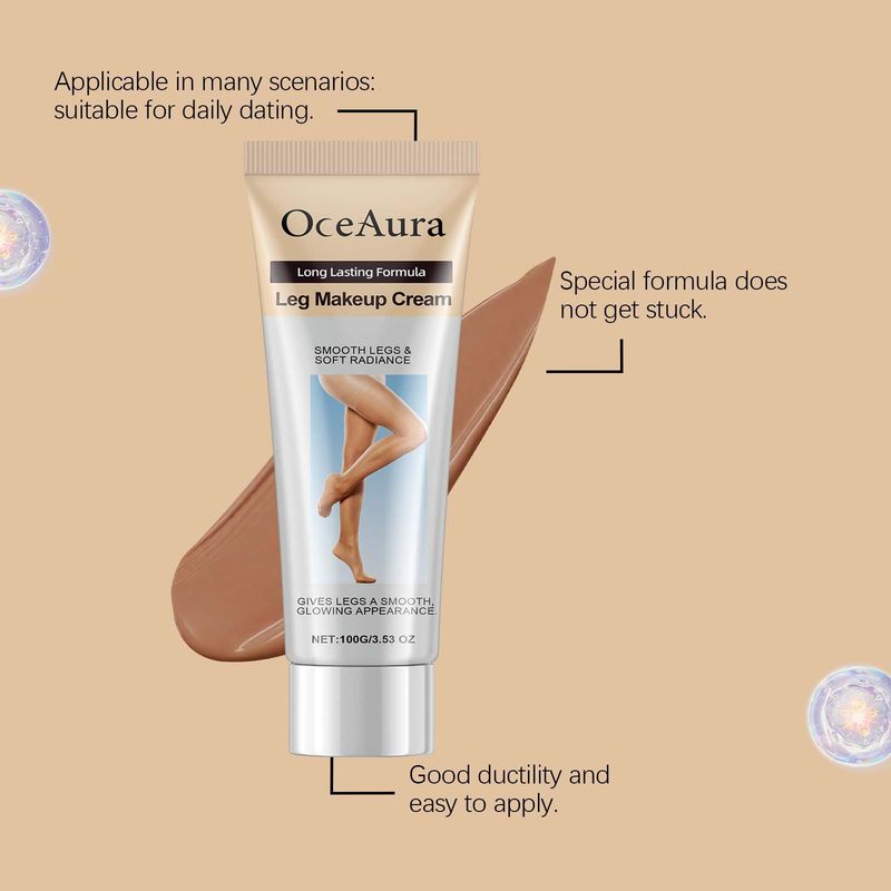 Fondotinta in crema OceAura Dark Skin Tone Concealer, colore naturale e uniforme delle gambe, leggero e non appiccicoso_voghion.com