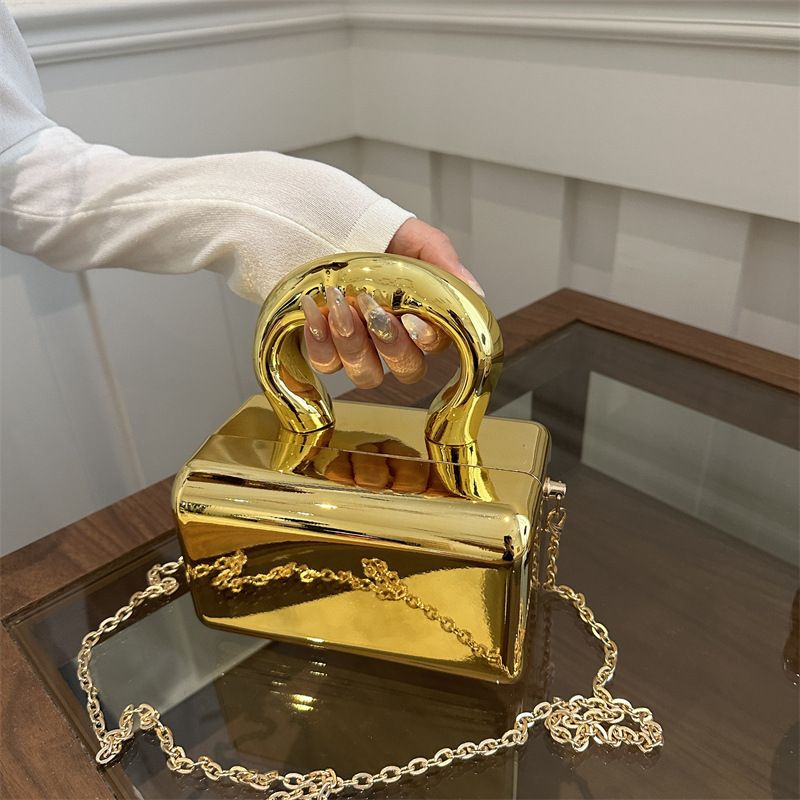 Borsa a mano con specchio in acrilico Box 2025, nuova, con tracolla a catena da donna, stile celebrità di Internet_voghion.com