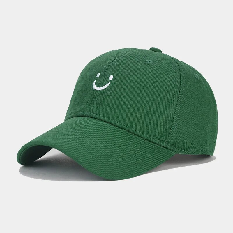 Smiley Face Trucker Washed Dad for Men Women Cute Baseball Caps Unstructured Smile Embroidered Hat_voghion.com