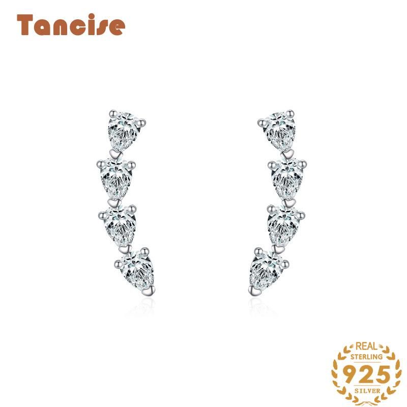 Tancise Silber Zirkon Ohrringe Tropfen Ohrringe für Frauen Hochzeit Party Geschenke_voghion.com