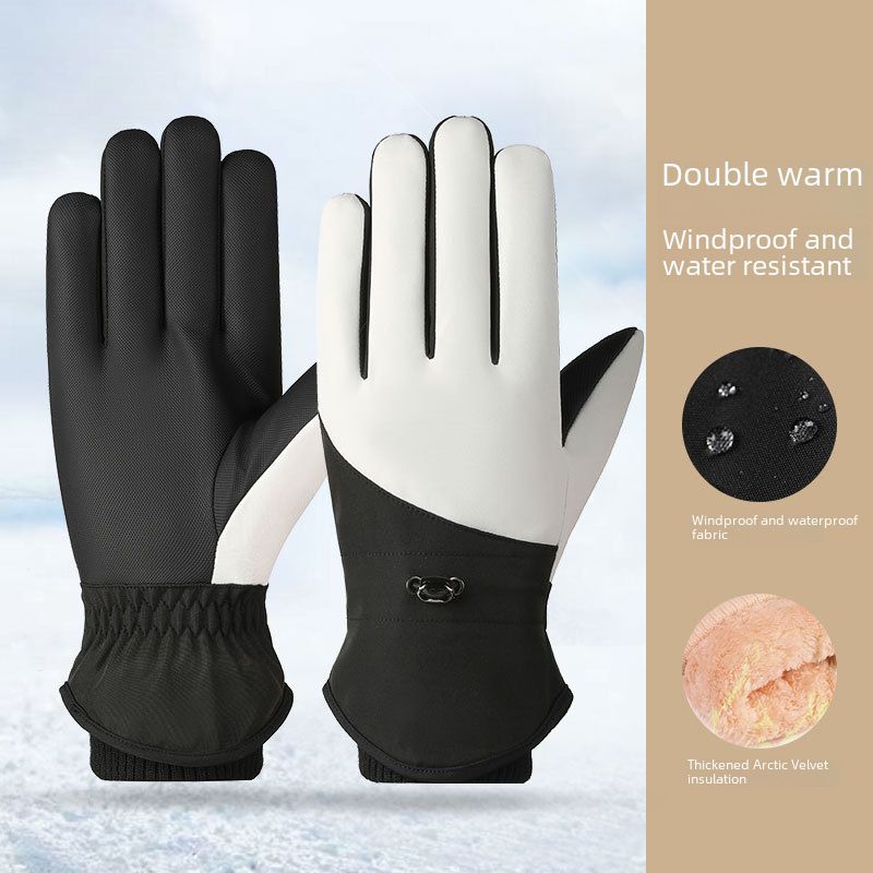 Gants de moto d'hiver pour femmes Cycg, protecteur d'écran tactile, chaud et polaire, épais et froid, en coton, pour hommes_voghion.com