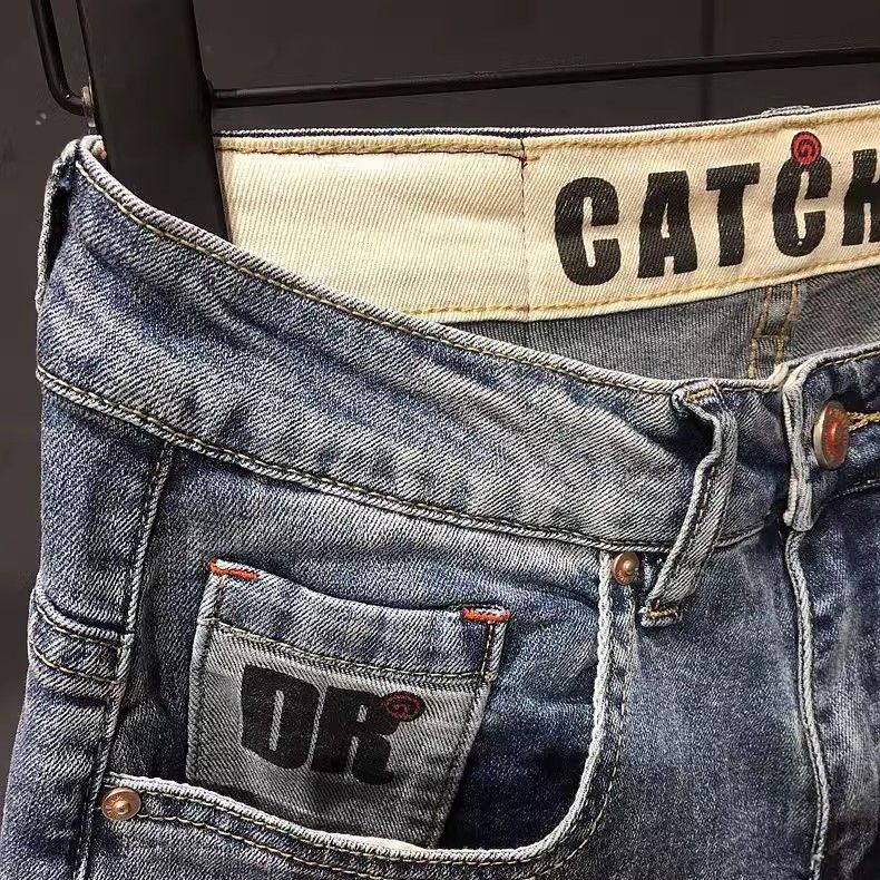 2025 Trendy Summer Denim Shorts High-End Retro Korean Style Versatile Stretch Slim Fit Five-Point Pants For Men_voghion.com