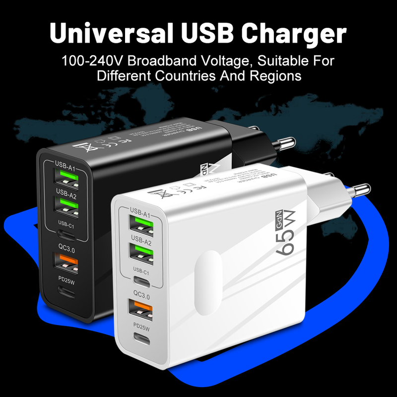 USB 65W char GaN hızlı char C tipi iPhone 14 Samsung Xiaomi cep telefonu char adaptörü taşınabilir için uygun_voghion.com