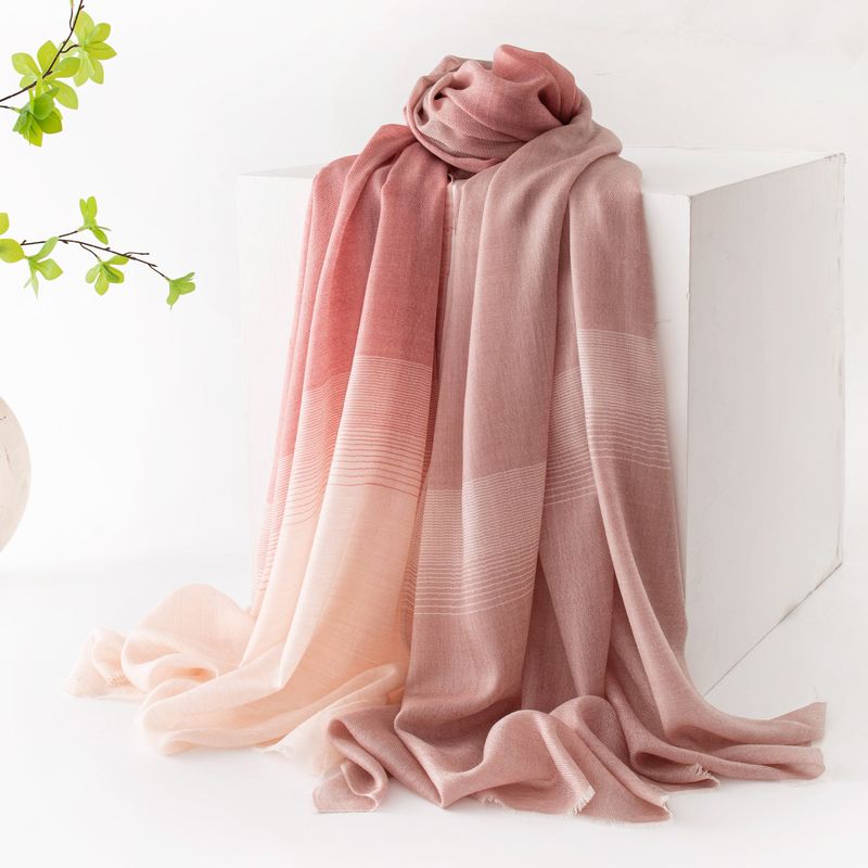 Sciarpa in lana 100% con sfumatura delicata, 25 nuovi scialli sottili con aria condizionata, regalo estivo per la mamma_voghion.com