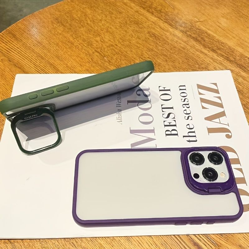 Invisible Bracket Phone Case Shockproof, Drop-Resistant, And Scratch-Protected With Transparent Design - Compatible With 15, 14, 14 Plus, And Pro Max_voghion.com