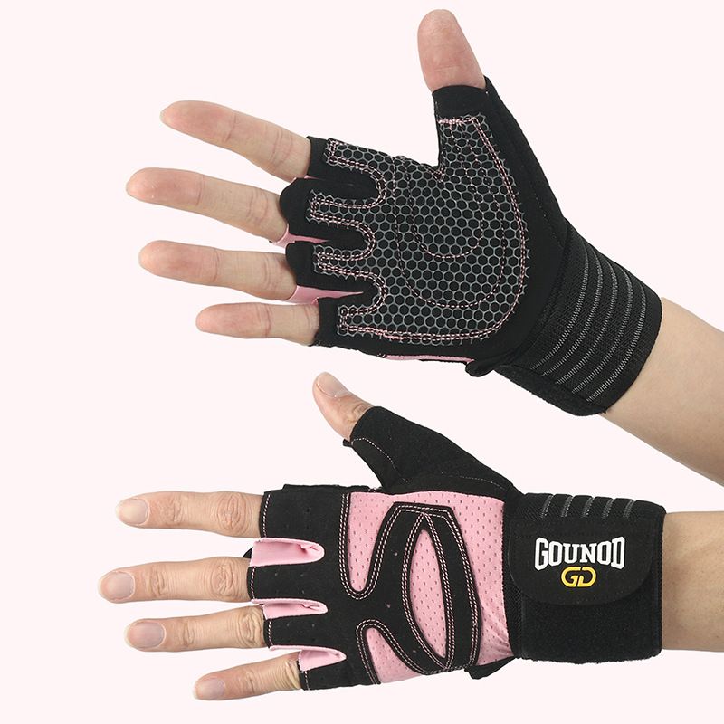 GOUNOD Fitness Extended Sports Atmungsaktive, verschleißfeste Halbfinger-Langhantelausrüstung Gewichtheben-Fitnessstudio-Handschuhe_voghion.com
