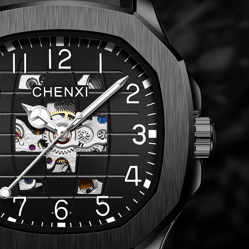OLEVS Zakelijk herenmerk Luxe skelet automatisch opwindbaar mechanisch horloge Gouden quartz horloge Heren Lichtgevend waterdicht horloge voor heren_voghion.com