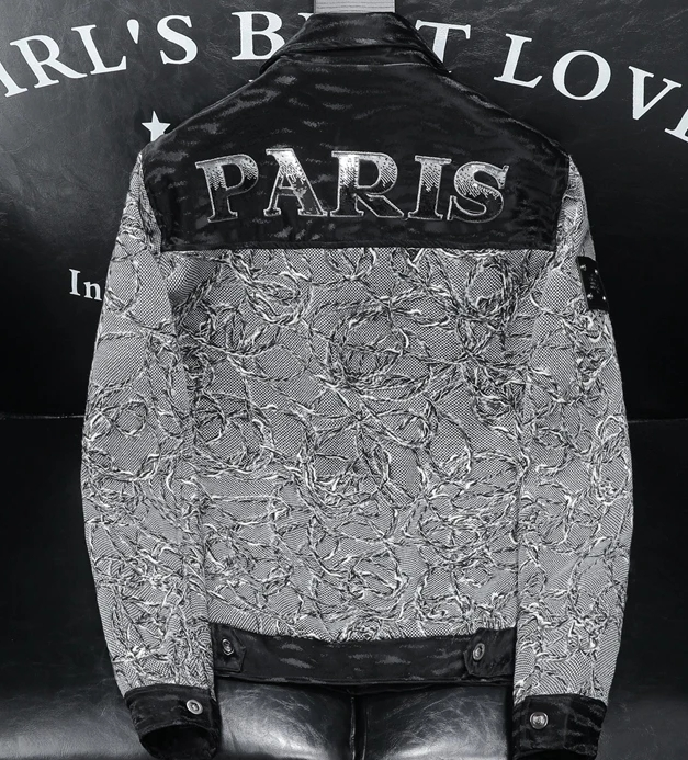 European Station 2024 Autumn New European Goods High-End Jacket Men Trendy Handsome Casual Patchwork Turn-down Collar Coat Men_voghion.com