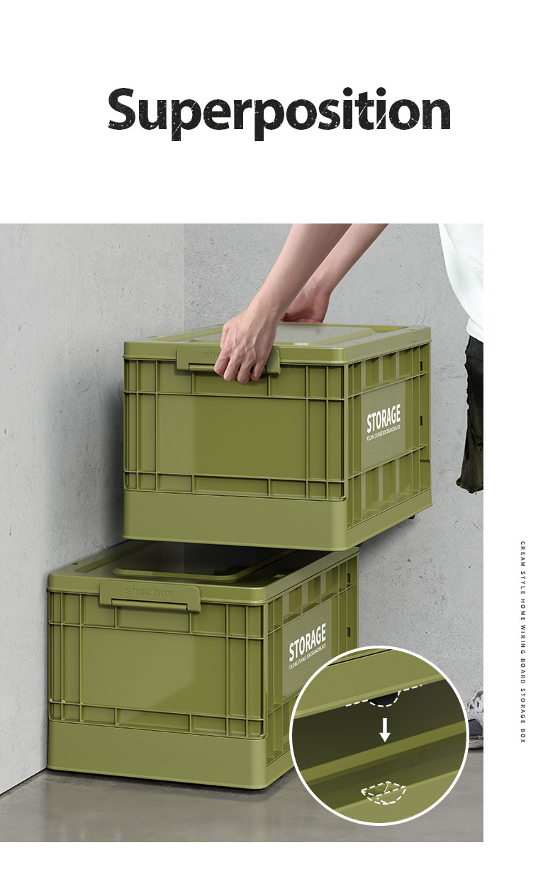 Industrial Foldable Storage Box Can Be Stacked Large Capacity Household Storage Box Car Storage Box Plastic Outdoor Camping Box_voghion.com