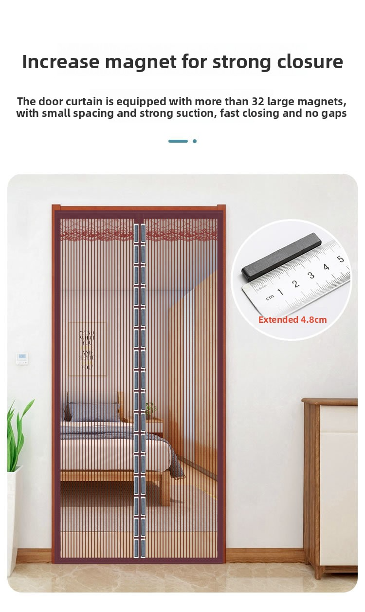 Magnetisch hordeurgordijn – zelfdichtend muggennet – hoogwaardig polyester gaas, installatie zonder boren (meerdere maten en kleuren)_voghion.com