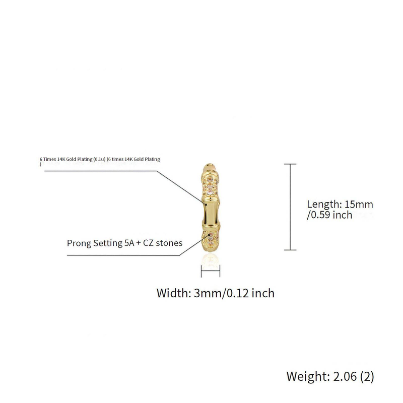 Earrings Bamboo Ear Clips Simple Small Gear Personality Earrings Cold Style Exquisite Men And Women Earrings_voghion.com