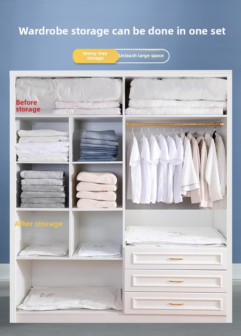 Vacuum Storage Bags – Space-Saving Compression Bags For Bedding, Clothes & Toys (6 Sizes, No Pump Needed, Extra Thick)_voghion.com