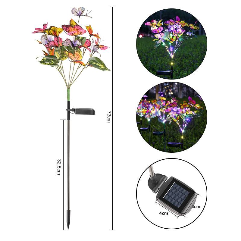 Solar Butterfly Lights Outdoor Garden Decor - Waterproof LED Fairy Lights For Patio, Lawn & Yard - Romantic Atmosphere Lighting With Ground Spike_voghion.com