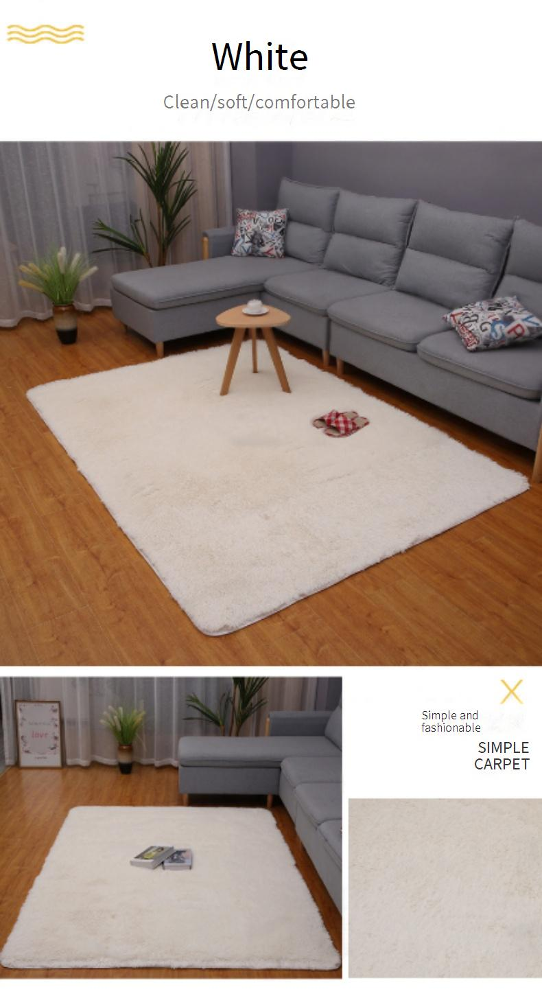 Plüschiger, rechteckiger Samtteppich – weicher, langfloriger Teppich für Wohnzimmer, Nachttisch, Sofa und Yoga – maschinenwaschbar – modern, minimalistisch (40 x 60_voghion.com