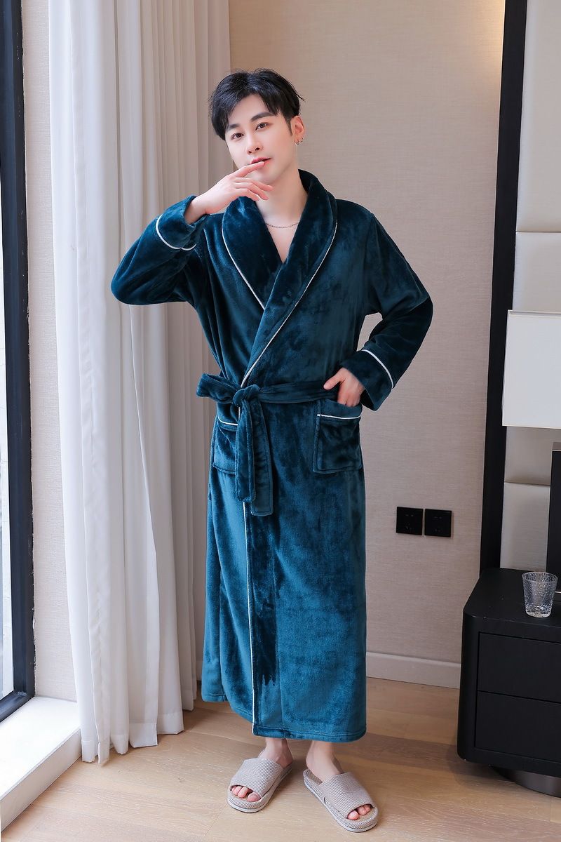 Luxury Flannel Robe For Women & Men - Ultra Soft Fleece Bathrobe With Long Sleeves Cozy Winter Sleepwear Couples Matching Loungewear In Elegant Colors_voghion.com