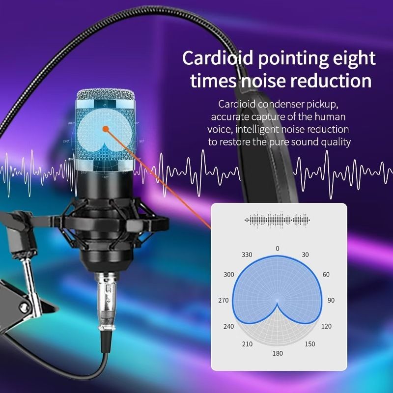 New BM800 Condenser Microphone F9 Sound Card Cross-Border Streamer Computer Recording Stand Complete Streaming Kit_voghion.com