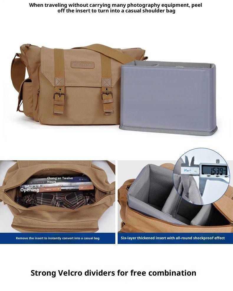 Vintage-Kameratasche aus Canvas für DSLR-Fotografie – wasserdicht, diebstahlsicher und stoßfest mit Stativgurt – perfekt für Outdoor-Aktivitäten und Reisen_voghion.com