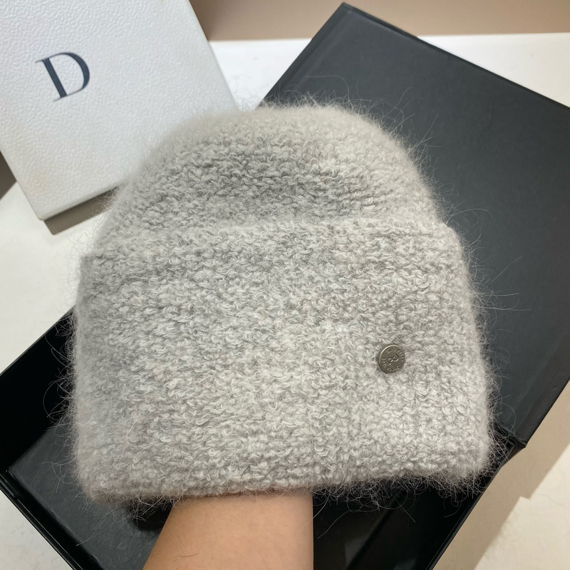 Cold winter women's warm rabbit fur knitted hat thickened and enlarged plush ear cap_voghion.com