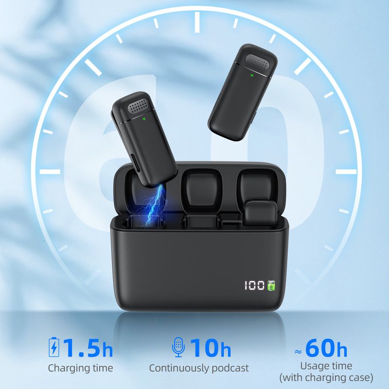 K30 Wireless Lavalier Charging Case Mirophone Portable Audio Video Reording For Iphone Android Notebook Live Gaming_voghion.com