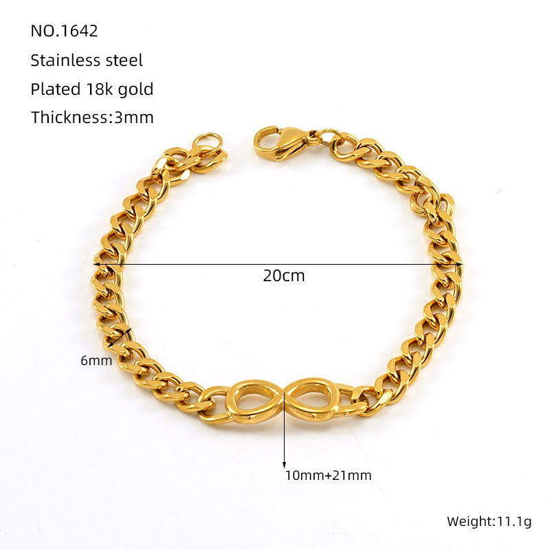 Titanstahlarmband für Männer und Frauen, Nischendesign, Modetrend, kubanischer Kettenankerschmuck_voghion.com