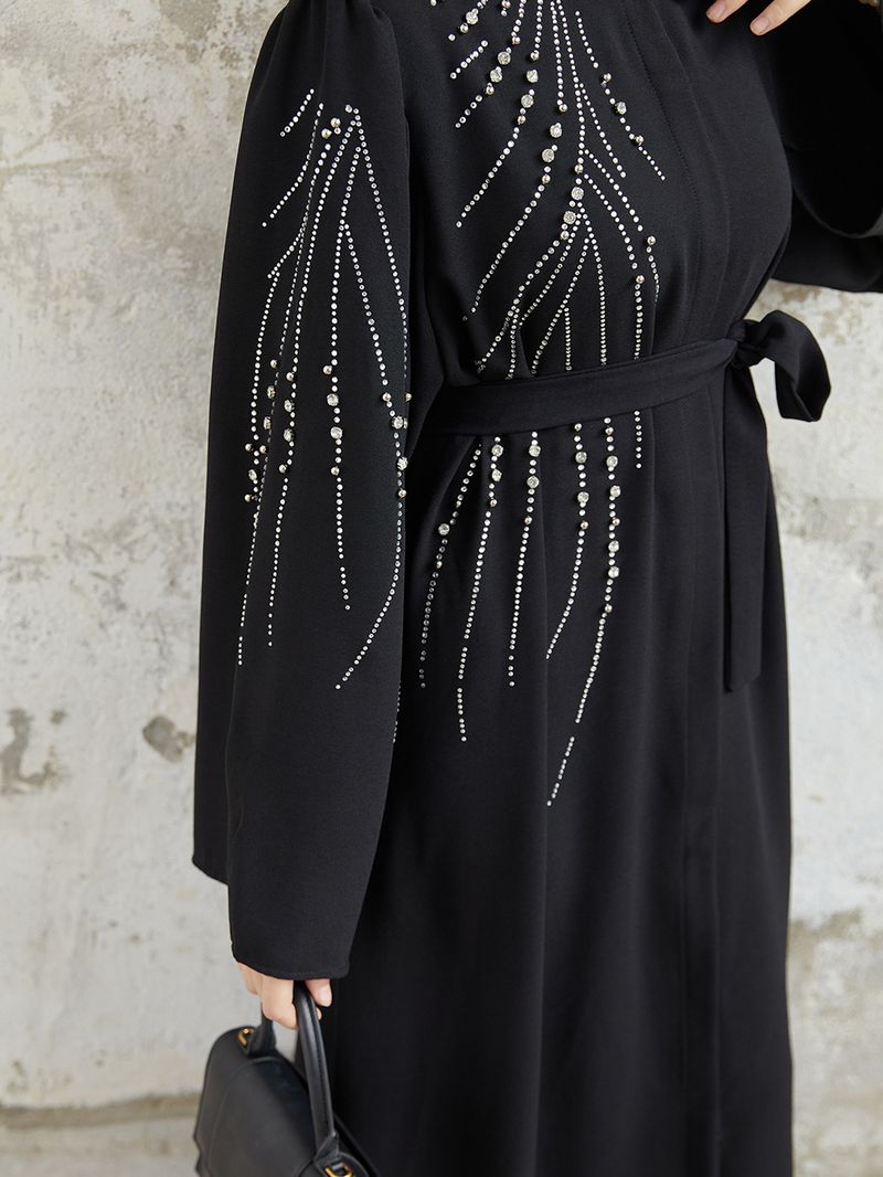 Abbigliamento da donna, abito da donna, abito lungo, con perline pesanti, diamanti caldi _voghion.com