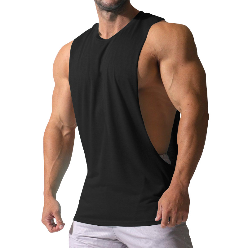 Men's Clothing New Men's Vest Muscular Men's Sports And Leisure Solid Color Men's Sleeveless Vest T Shirt_voghion.com
