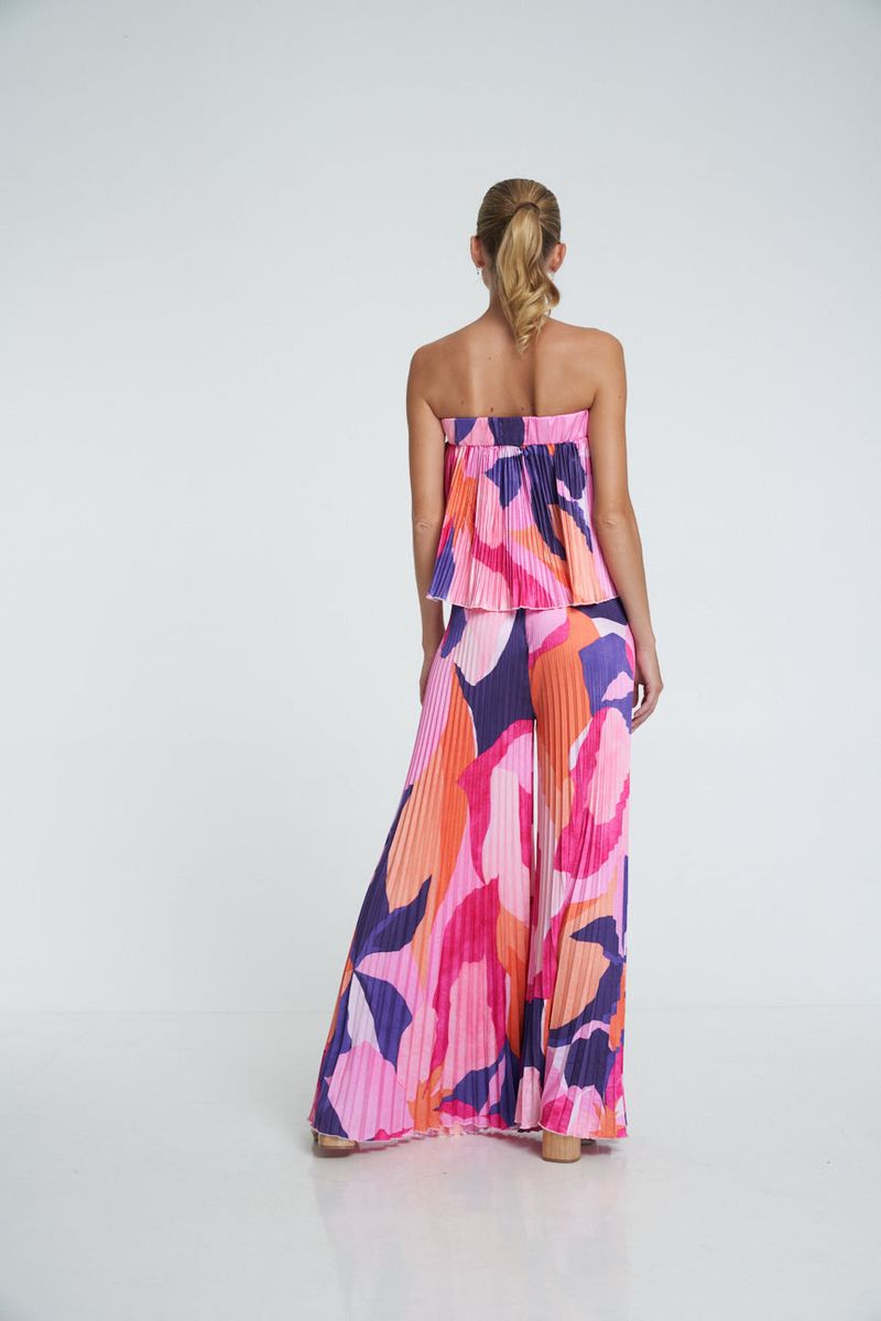 Women's Clothing tube top big flared wide-leg trousers _voghion.com