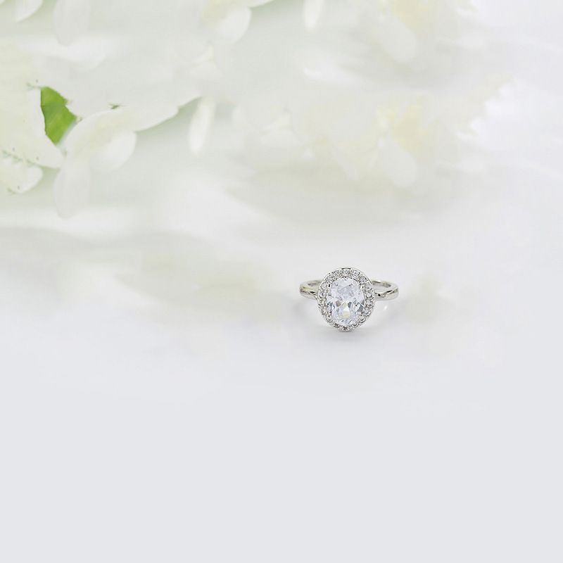 Simulated Pink Tourmaline For Women Live New Elegant Colorful Diamond Oval Zircon Ring_voghion.com