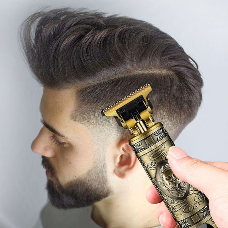 Ruixingst Máquina de cortar cabelo elétrica recarregável USB com padrão de dragão de baixo ruído Máquina de cortar cabelo digital elétrica para homens_voghion.com