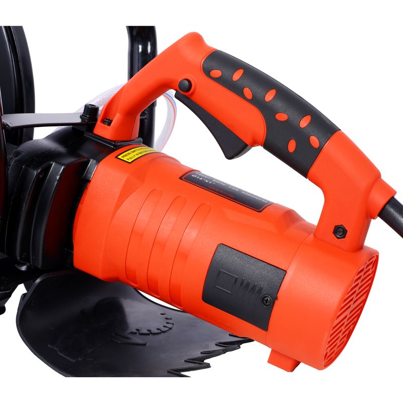 Electric 14" Cut Off Saw Wet/Dry Concrete Saw Cutter Guide Roller With Water Line Attachment_voghion.com