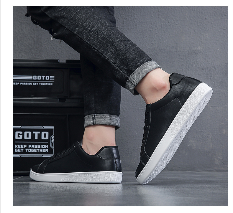 Herren Four Seasons Freizeitschuhe Weiße Schuhe Leder Einfache Mode Freizeitschuhe Außenhandel Grenzüberschreitende Herrenschuhe Atmungsaktive Schuhe_voghion.com