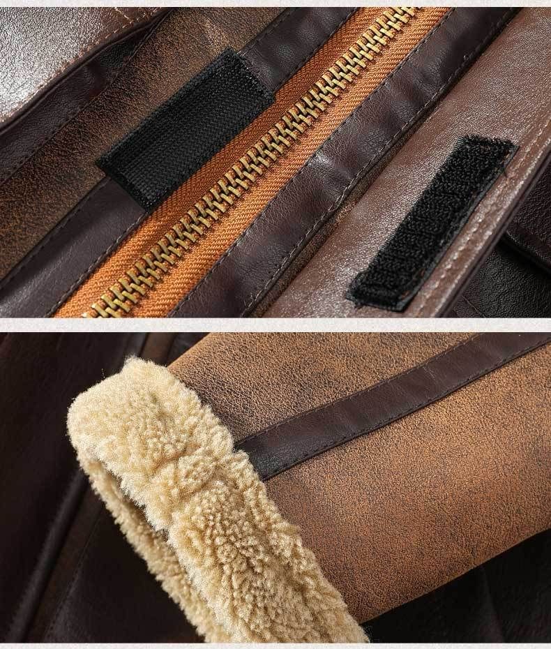 Giacca invernale da uomo con fodera in pile – Rifiniture in pelliccia sintetica, vestibilità comoda (nero/marrone scuro, M-5XL)_voghion.com