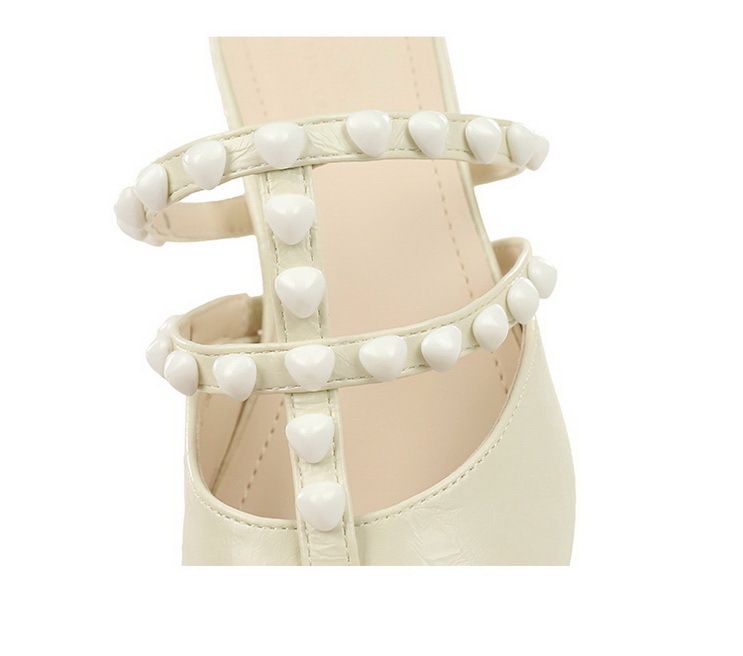 Pearl Chain Bag Head Drag, Comfortable And Versatile Outside Wear, High-end Temperament, One-pedal Women's Shoes_voghion.com