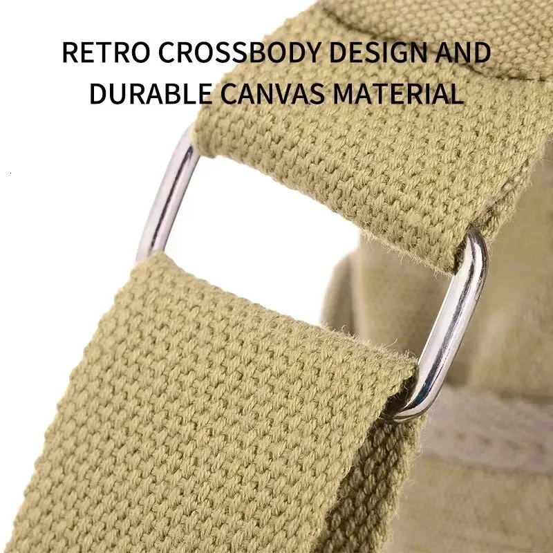 Canvas Shoulder Bag Bottle Men Women Casual Simple Fashion Retro Crossbody Cross Square Multi Layered 250314l_voghion.com