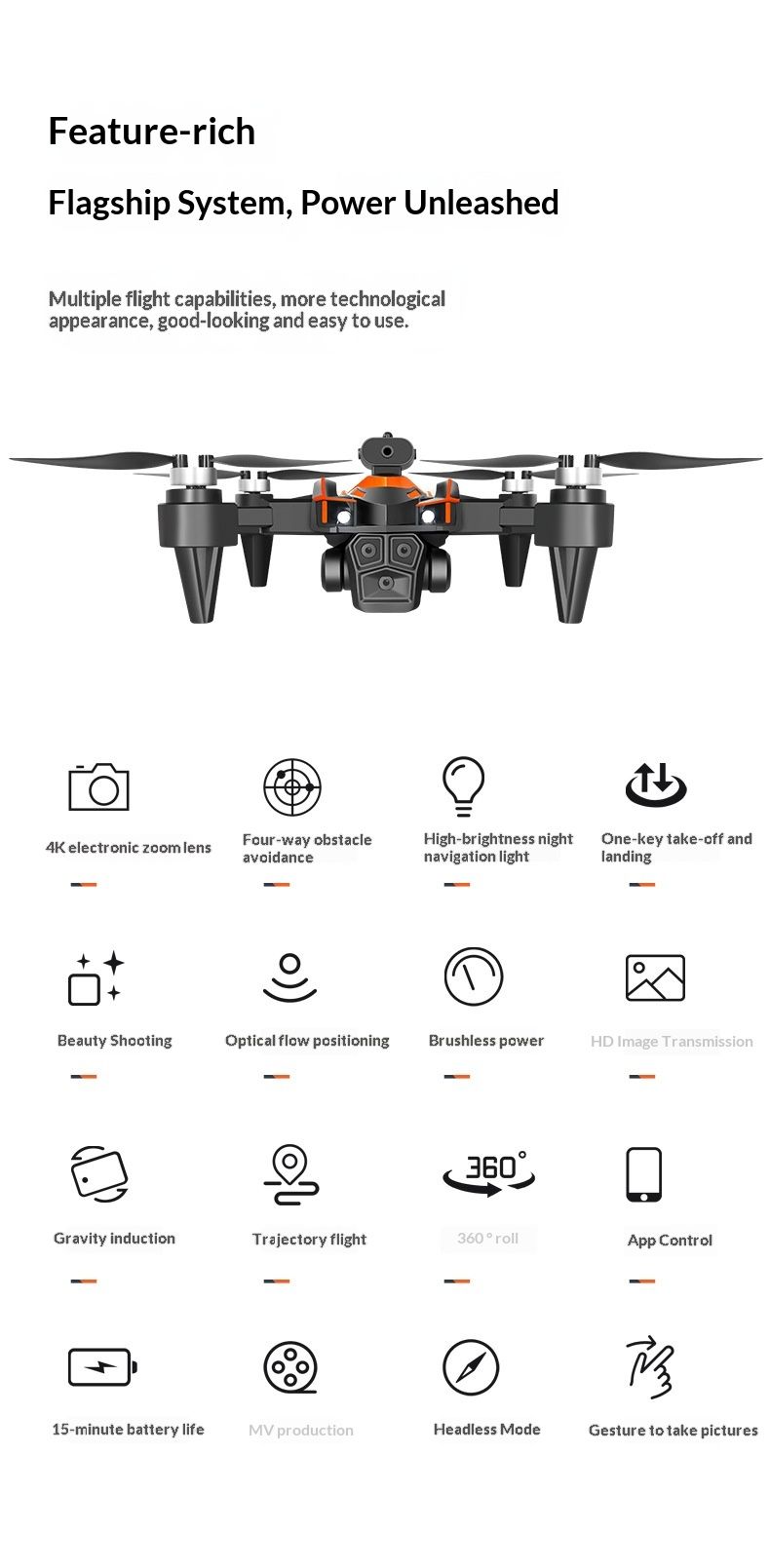 Hold Cross-Border New Product K12Max Brushless Quadcopter Screen-Control Remote Control Aircraft HD Real-Time Aerial_voghion.com
