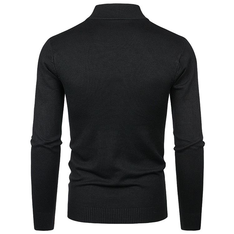 Einfarbiger Pullover für Herren mit Laufvolumen, halber Rollkragenpullover, Einheitsgröße, langärmeliges Pullover-Bottom-Shirt_voghion.com
