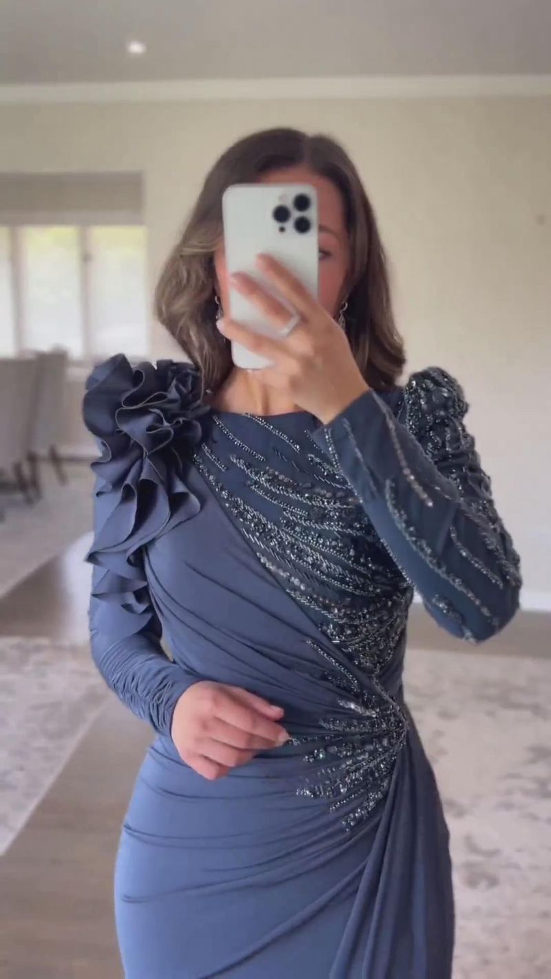 Dameskleding Zware Hot Diamond-jurk Banquet Temperament Geplooide jurk_voghion.com