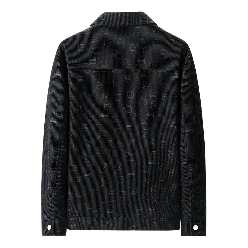 Men's Clothing Spring And Autumn Print Corduroy Jacket With Large Pockets Workwear_voghion.com