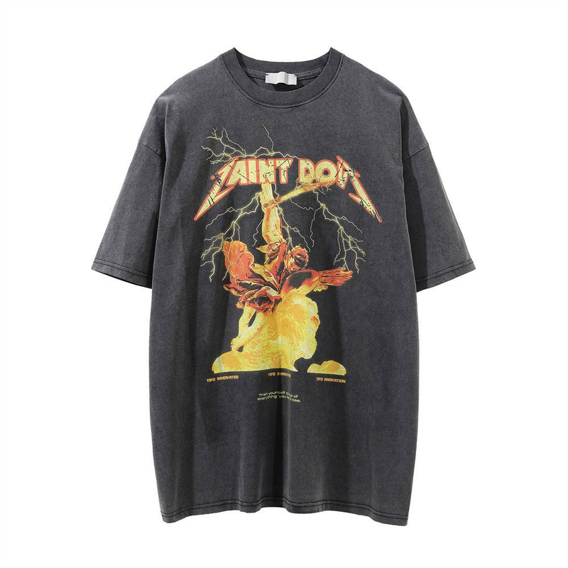 Męska odzież Science Fiction Postać Anioł Nadruk Krótki Rękaw T-shirt Dla Mężczyzn Street Style Zniszczony Okrągły Dekolt Krótki Rękaw T-shirt_voghion.com