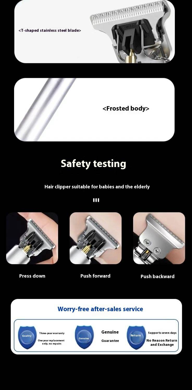 Máquina de cortar cabelo profissional com fio para salão - durável e silenciosa com 4 pentes-guia, óleo de manutenção, cabo de carregamento e escova de limpeza_voghion.com