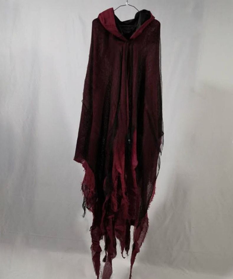 Halloween Cloak Costume Adult Hooded Cloak Haunted House Haunted Party Wizard Grim Reaper Dress Up Costume_voghion.com