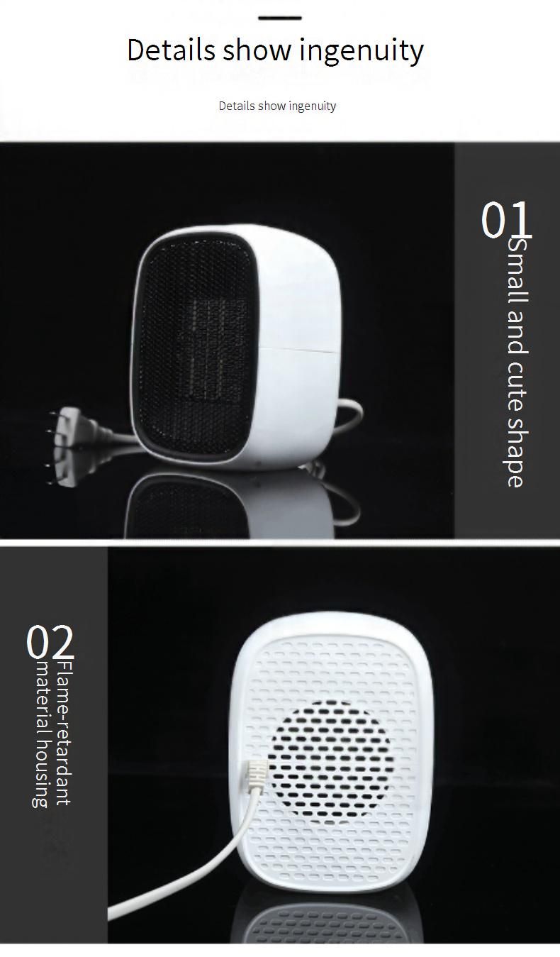 Tragbarer Mini-Heizstrahler mit verstellbarem Ständer, 500 W schnelle Wärme, leiser PTC-Tischheizstrahler für Hände und Füße – für Zuhause, im Büro und im Wohnheim_voghion.com