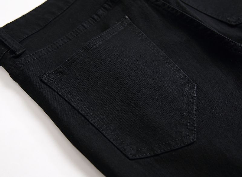 Jeans décontractés pour hommes, coupe slim, déchirés et personnalisés, pour le commerce transfrontalier, élégants et polyvalents_voghion.com