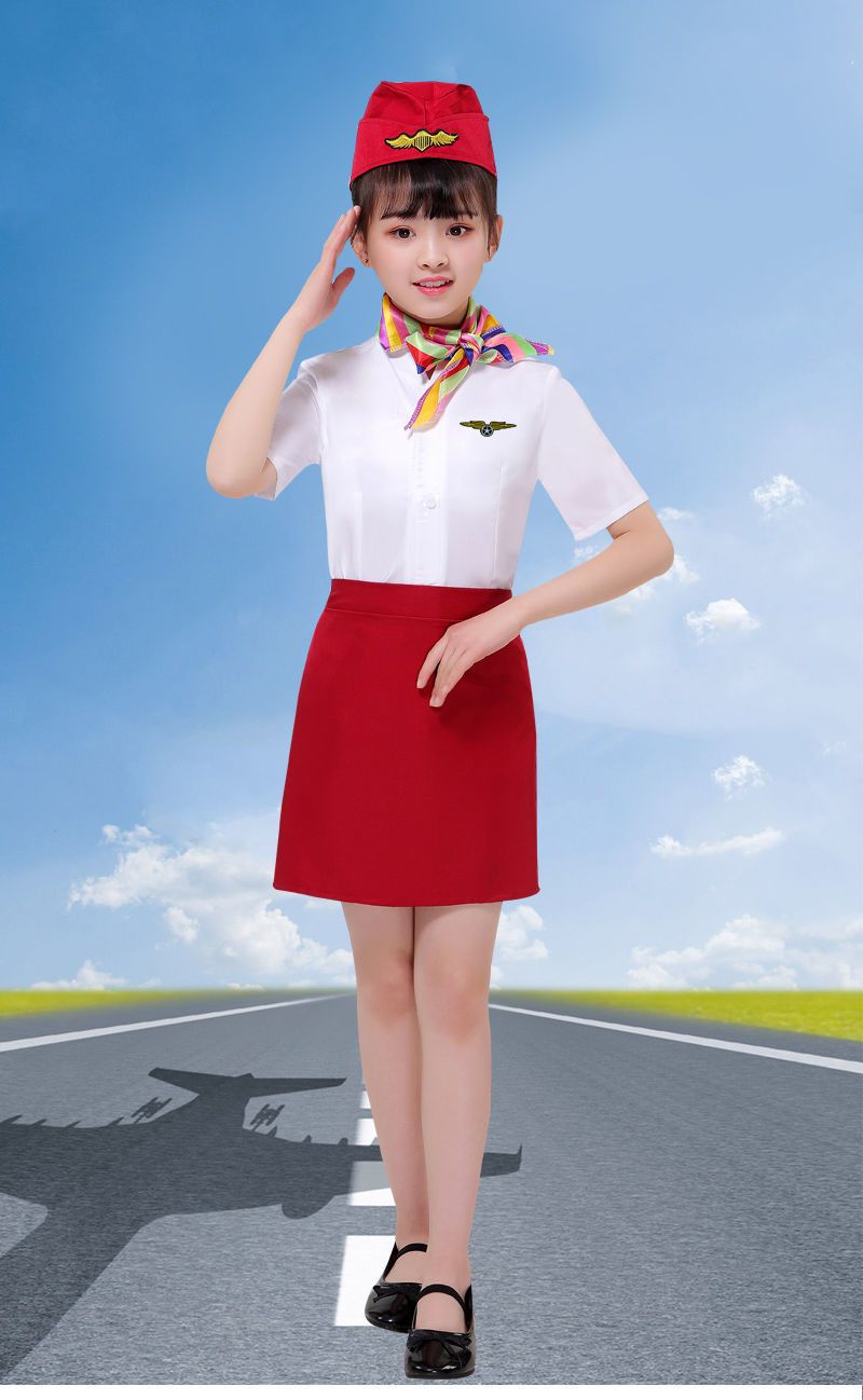 Mother & Kids Children's Captain Stewardess Uniform Primary School Student Vest Flight Attendant Pilot_voghion.com