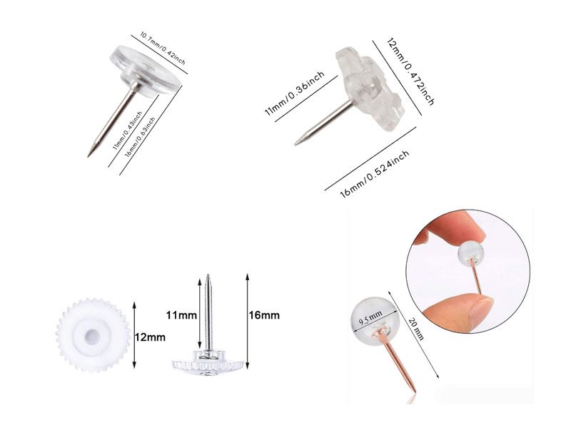 Cross-border hot sale transparent I-shaped nail Earth nail packing 50 pieces 100 pieces 120 pieces 18mm_voghion.com