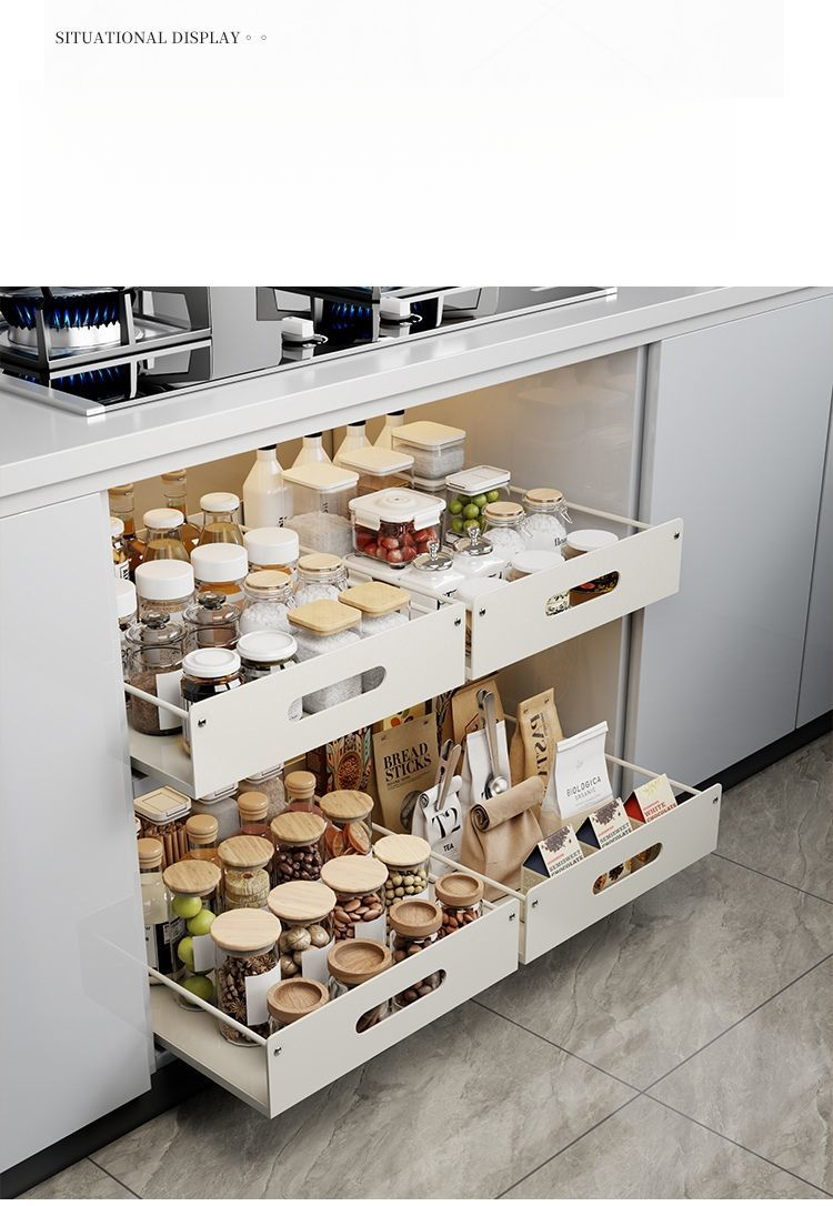 Cesta para ollas de cocina de estilo chino, armario multifuncional extraíble, organizador portátil de almacenamiento impermeable, no_voghion.com